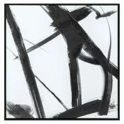 Black Swish Canvas Wall Art, 24"