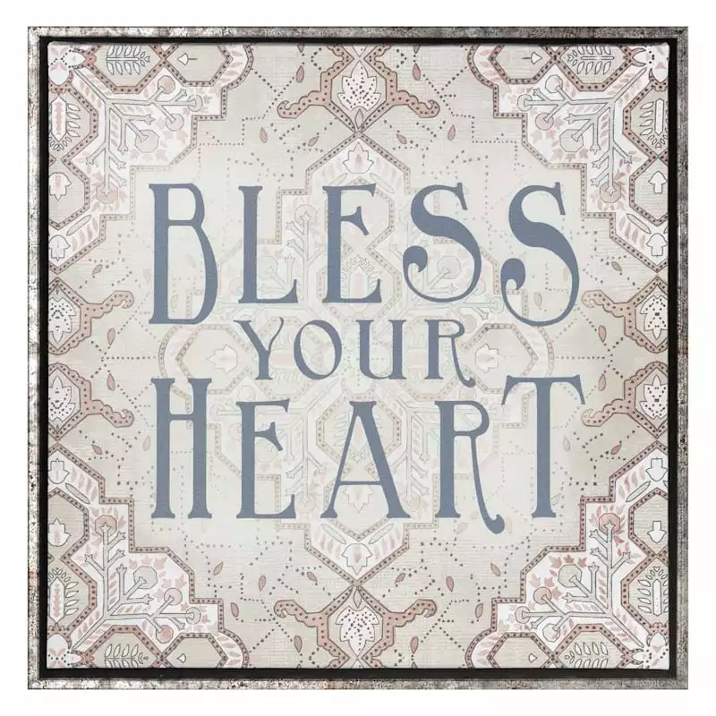 Bless Your Heart Canvas Wall Art, 12" 3 Bless Your Heart Canvas Wall Art, 12"