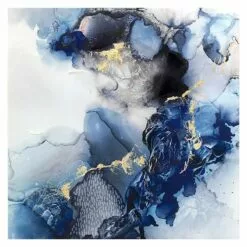 Blue Abstract Canvas Wall Art, 24"
