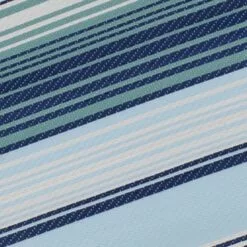 Blue Striped Plastic Outdoor Area Rug, 7x10 -Cosplay Shop blue striped plastic outdoor area rug 7x10 3