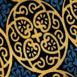 Blue Tile Bleached Coir Doormat 22x47 -Cosplay Shop blue tile bleached coir doormat 22x47 2