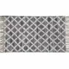 Boho Grey Lattice Chindi Fringe Accent Rug, 2x4 -Cosplay Shop boho grey lattice chindi fringe accent rug 2x4 1