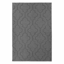 Brentwood Grey Double Quatrefoil Indoor & Outdoor Area Rug, 4x6