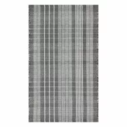 Brooklyn Black & Ivory Plaid Accent Rug, 2x4