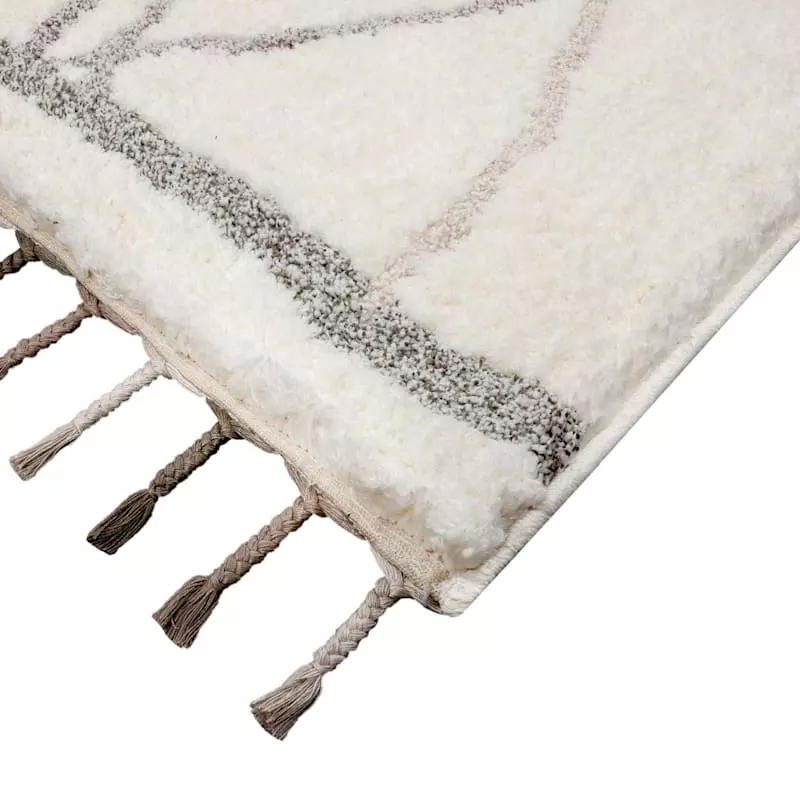 (C175) Found & Fable Theo Neutral Shag Area Rug With Tassels, 8x10 4 (C175) Found & Fable Theo Neutral Shag Area Rug With Tassels, 8x10 - Image 2