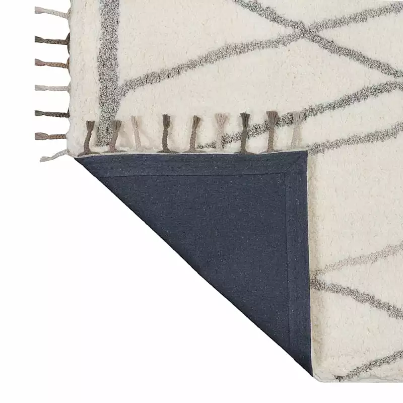 (C175) Found & Fable Theo Neutral Shag Area Rug With Tassels, 8x10 5 (C175) Found & Fable Theo Neutral Shag Area Rug With Tassels, 8x10 - Image 3