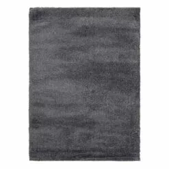 (C179) Macy Charcoal Grey Shag Area Rug, 5x7