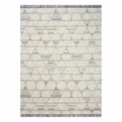 (C185) Tracey Boyd Elizabeth Grey Diamond Design Area Rug, 5x7