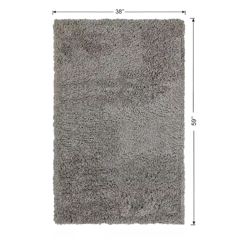 (C193) Kodiak Grey Shag Accent Rug, 3x5 8 (C193) Kodiak Grey Shag Accent Rug, 3x5 - Image 6