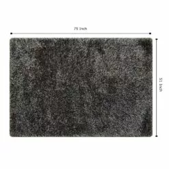 (C198) Eve Silver & Black Shag Area Rug, 4x7 -Cosplay Shop c198 eve silver black shag area rug 4x7 5