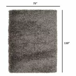 (C67) Mixed Silver & Black Long Pile Shag Area Rug, 7x10 -Cosplay Shop c67 mixed silver black long pile shag area rug 7x10 4