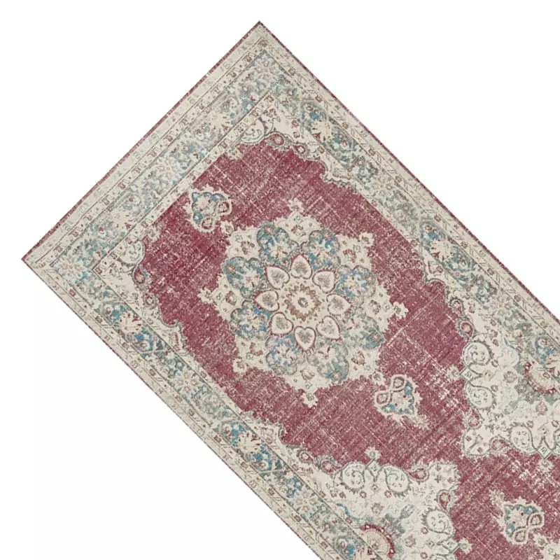 Cameron Maroon & Ivory Runner Rug, 22x59 4 Cameron Maroon & Ivory Runner Rug, 22x59 - Image 2