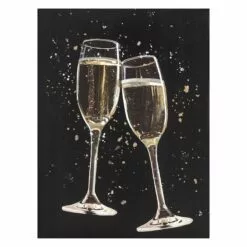 Champagne Glasses Canvas Wall Art, 12x16