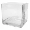 Clear Glass Cube Vase, 7" -Cosplay Shop clear glass cube vase 7