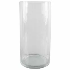 Clear Glass Cylinder Vase, 16"