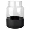 Clear Glass Vase With Black Base, 9" 2 Clear Glass Vase With Black Base, 9" -Cosplay Shop clear glass vase with black base 9