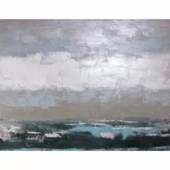 Coastal Strom Embellished Canvas Wall Art, 47x35