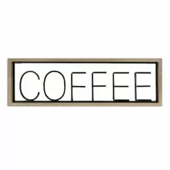 Coffee Metal & Wood Framed Wall Art, 8x24