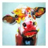 Colorful Cow Embellished Canvas Wall Art, 24" -Cosplay Shop colorful cow embellished canvas wall art 24