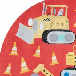 Construction Zone Red Parker Round Accent Rug, 36" -Cosplay Shop construction zone red parker round accent rug 36 1