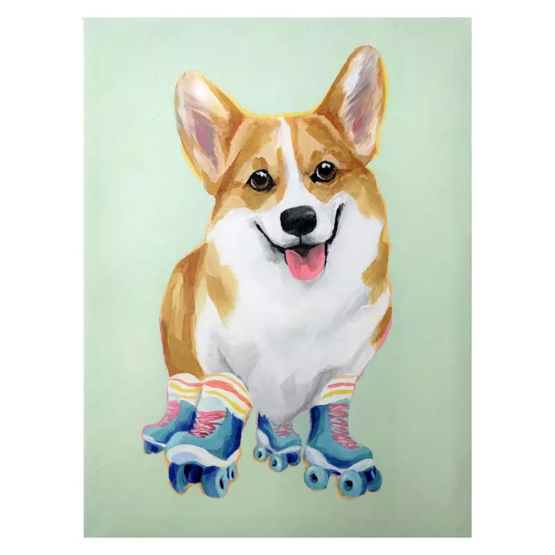 Corgi Canvas Wall Art, 12x16 3 Corgi Canvas Wall Art, 12x16