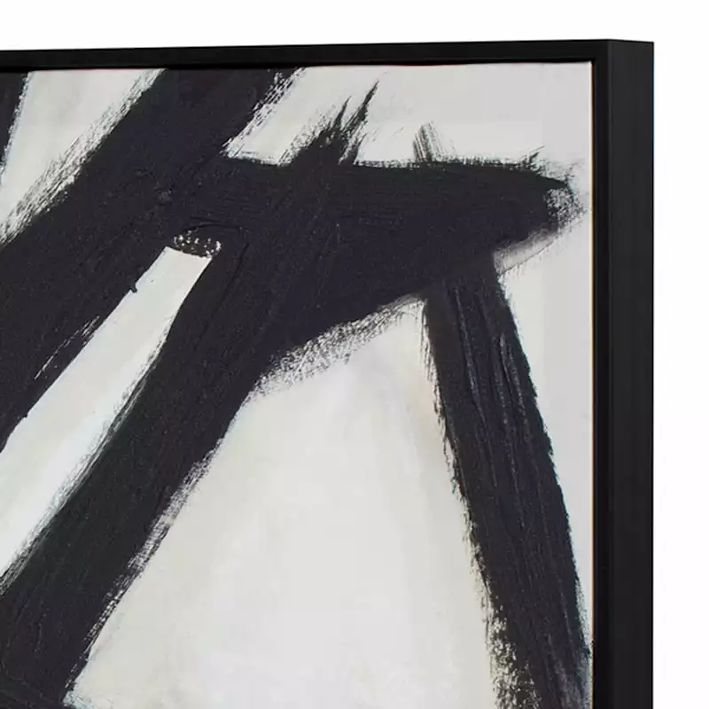 Crosby St Glass Framed Black Abstract Canvas Art, 24" 9 Crosby St Glass Framed Black Abstract Canvas Art, 24" - Image 7