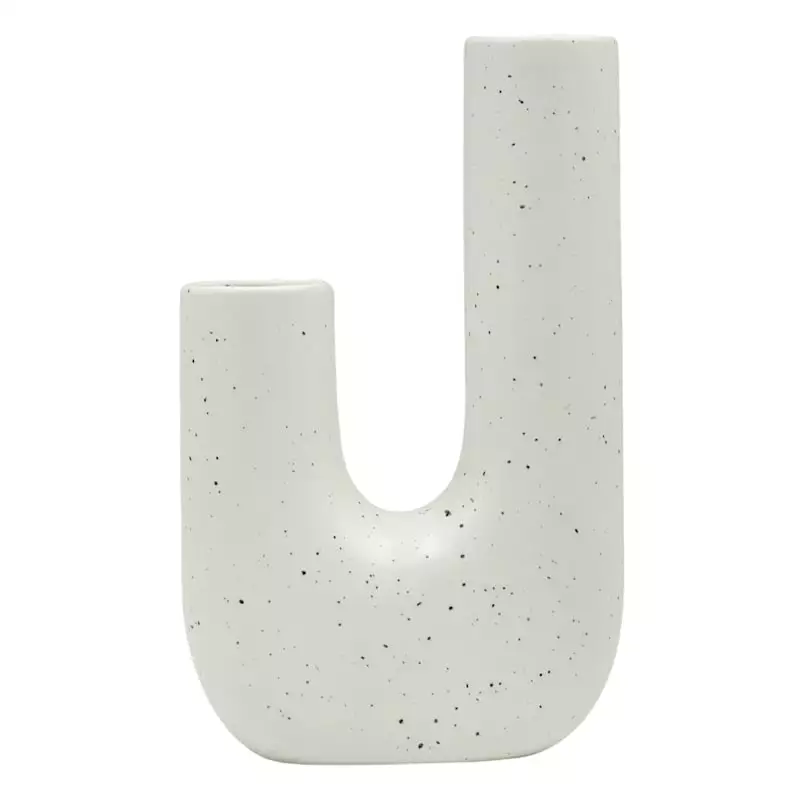 Crosby St Grey Speckled Ceramic Vase, 9" 3 Crosby St Grey Speckled Ceramic Vase, 9"