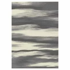 (D340) Gloucester Grey & Ivory Windswept Area Rug, 5x7