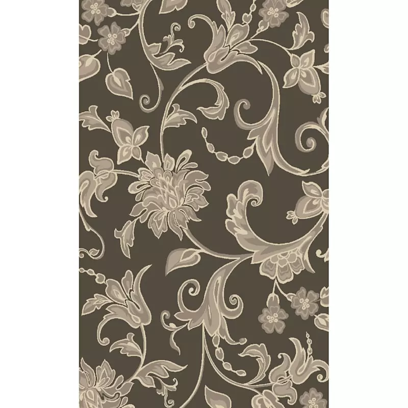 (D408) Dark Grey Traditional Floral Design Runner, 2x7 3 (D408) Dark Grey Traditional Floral Design Runner, 2x7