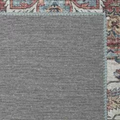 (D448) Found & Fable Chenille Printed Vintage Look Blue Medallion Area Rug, 5x7 -Cosplay Shop d448 found fable chenille printed vintage look blue medallion area rug 5x7 3