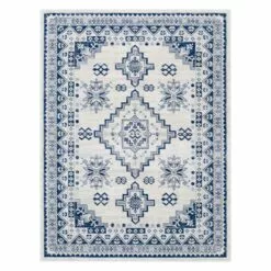 (D496) Roma Blue Medallion Accent Rug, 3x5