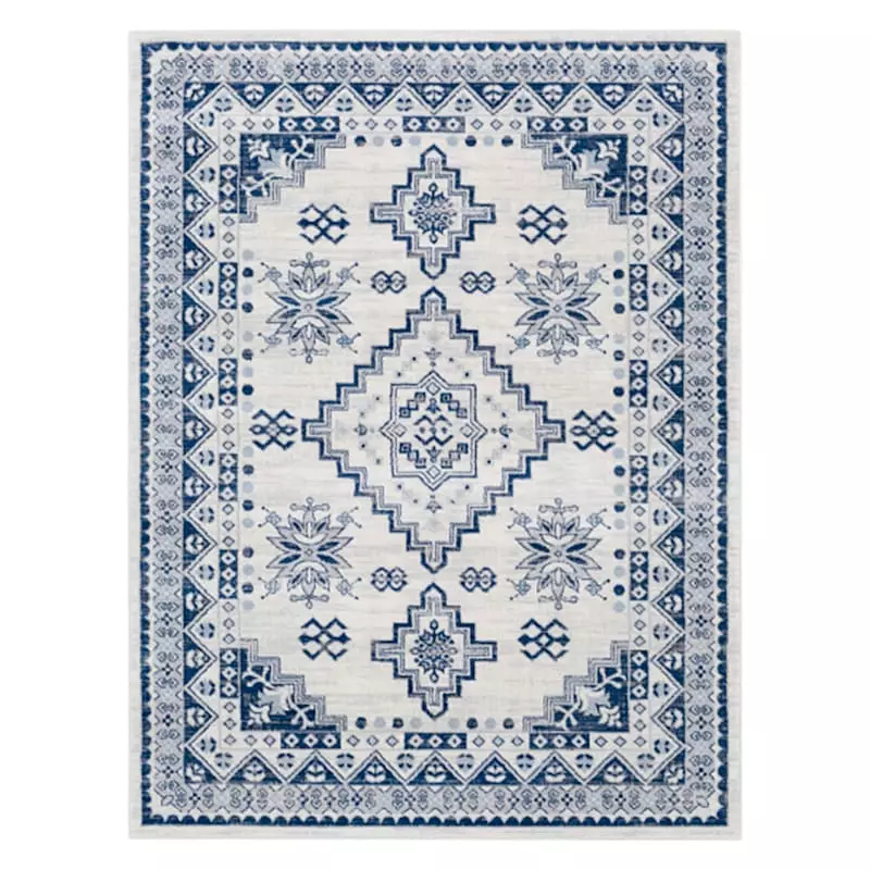 (D496) Roma Blue Medallion Accent Rug, 3x5 3 (D496) Roma Blue Medallion Accent Rug, 3x5
