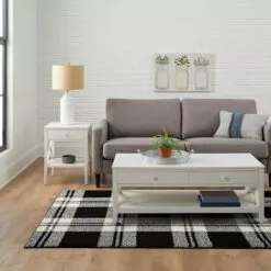 (D499) Honeybloom Ivory Buffalo Check Area Rug, 5x7 -Cosplay Shop d499 honeybloom ivory buffalo check area rug 5x7 6