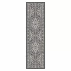 (D503) Empress Grey Medallion Design Runner, 2x6