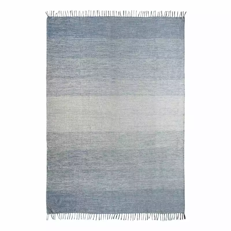 (D522) Blue Ombre Fringe Area Rug, 7x10 3 (D522) Blue Ombre Fringe Area Rug, 7x10