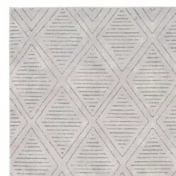 (D534) Cleo White & Grey Diamond Design Accent Rug, 3x5 -Cosplay Shop d534 cleo white grey diamond design accent rug 3x5 2