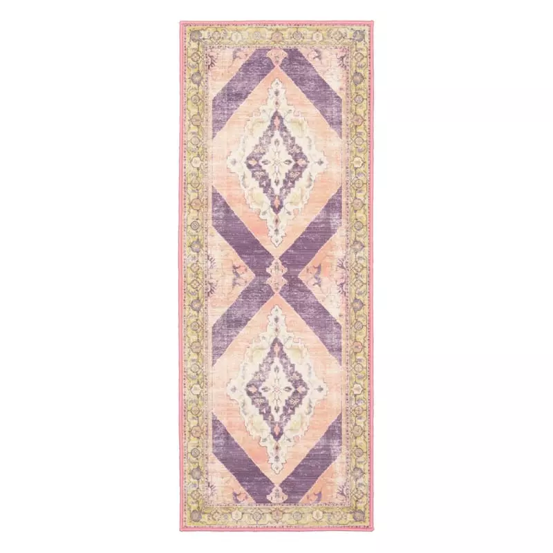 (D540) Passion Multicolor Medallion Runner, 2x5 3 (D540) Passion Multicolor Medallion Runner, 2x5
