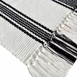 (D551) Honeybloom Flatweave Ivory & Black Striped Area Rug, 8x10 8 (D551) Honeybloom Flatweave Ivory & Black Striped Area Rug, 8x10 -Cosplay Shop d551 honeybloom flatweave ivory black striped area rug 8x10 2