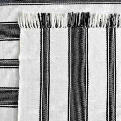 (D551) Honeybloom Flatweave Ivory & Black Striped Area Rug, 8x10 9 (D551) Honeybloom Flatweave Ivory & Black Striped Area Rug, 8x10 -Cosplay Shop d551 honeybloom flatweave ivory black striped area rug 8x10 3