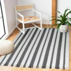 (D551) Honeybloom Flatweave Ivory & Black Striped Area Rug, 8x10 11 (D551) Honeybloom Flatweave Ivory & Black Striped Area Rug, 8x10 -Cosplay Shop d551 honeybloom flatweave ivory black striped area rug 8x10 5