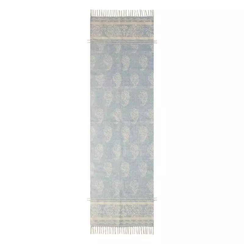 (D555) Honeybloom Lodi Blue & Ivory Paisley Runner, 2x7 3 (D555) Honeybloom Lodi Blue & Ivory Paisley Runner, 2x7