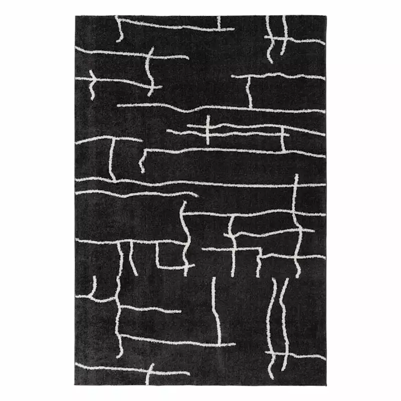 (D557) Mirabella Black Accent Rug, 2x4 3 (D557) Mirabella Black Accent Rug, 2x4