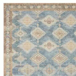 (D569) Freya Blue Multicolor Medallion Washable Area Rug, 8x10 -Cosplay Shop d569 freya blue multicolor medallion washable area rug 8x10 2