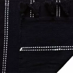 (D582) Honeybloom Black Striped Woven Area Rug, 5x7 -Cosplay Shop d582 honeybloom black striped woven area rug 5x7 3