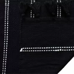 (D582) Honeybloom Black Striped Woven Area Rug, 8x10 -Cosplay Shop d582 honeybloom black striped woven area rug 8x10 3