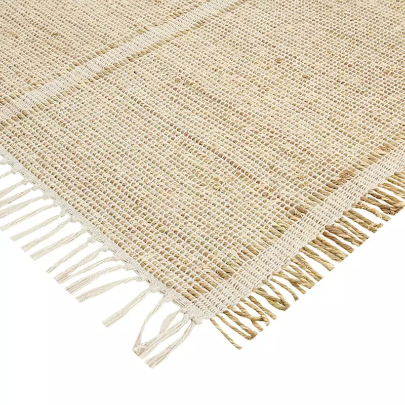 (D583) Honeybloom Mason Natural Fringe Area Rug, 5x7 4 (D583) Honeybloom Mason Natural Fringe Area Rug, 5x7 - Image 2