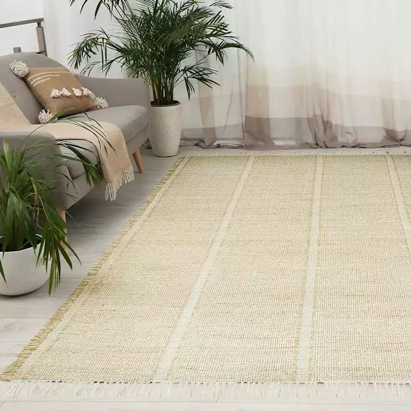 (D583) Honeybloom Mason Natural Fringe Area Rug, 5x7 9 (D583) Honeybloom Mason Natural Fringe Area Rug, 5x7 - Image 7