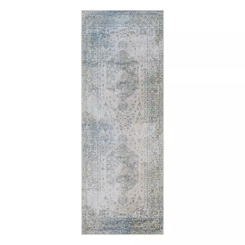 D590 Lillian Blue Multi Medallion Washable Runner 2X7 3 D590 Lillian Blue Multi Medallion Washable Runner 2X7
