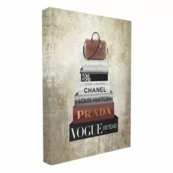 Designer Bag With Bookstack Canvas Wall Art, 18x24