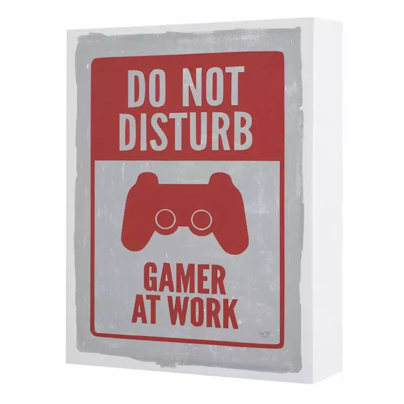 Do Not Disturb Gamer At Work Canvas Wall Art, 10x12 4 Do Not Disturb Gamer At Work Canvas Wall Art, 10x12 - Image 2